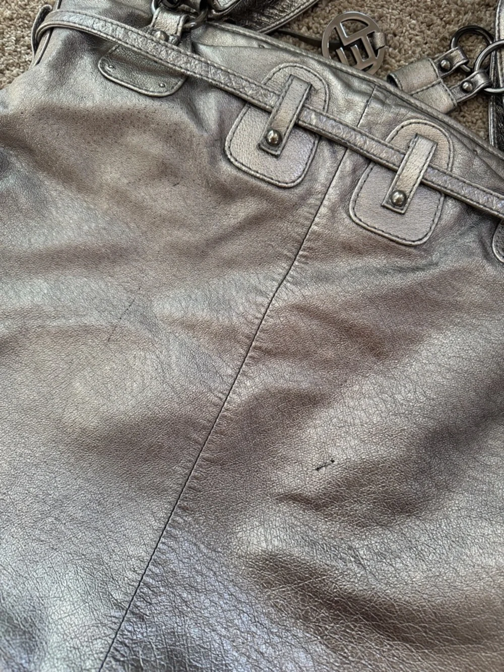 Elliott Lucca “ Estella “ Metallic Leather All Carry Handbag